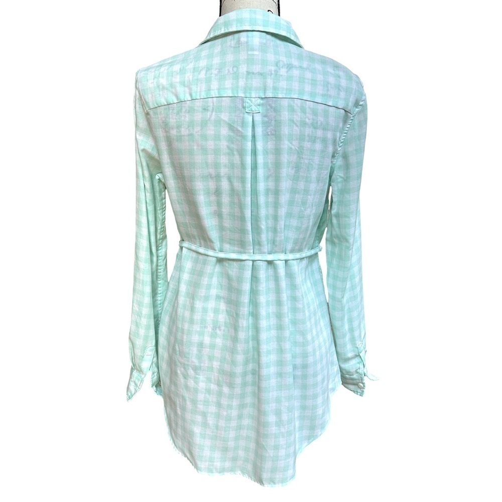 Isabel Maternity by Ingrid & Isabel Mint Green Plaid Popover Tunic Shirt Size M - Picture 6 of 8